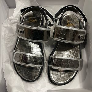 christian louboutin leather sandals. Authentic